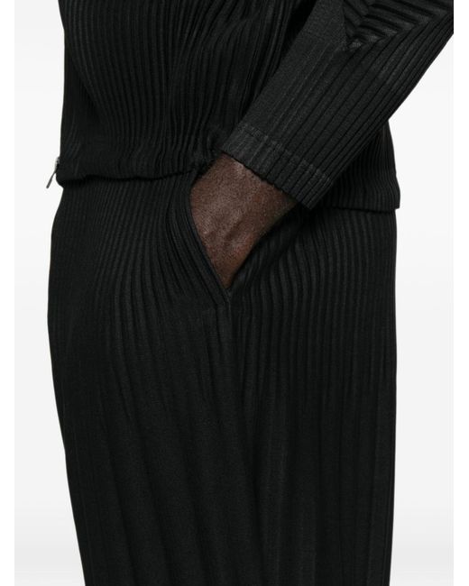Homme Plissé Issey Miyake Black Pleated Trousers for men