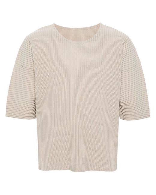 Homme Plissé Issey Miyake Natural Mc March Pleated T-shirt for men