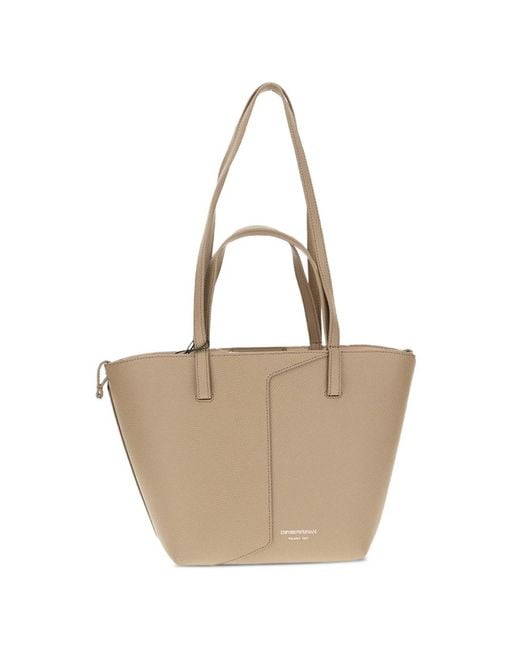 Emporio Armani Natural Small Leather Tote Bag