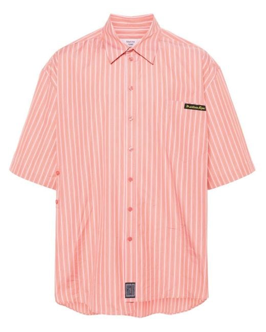 Martine Rose Pink Striped Bowling Shirt for men