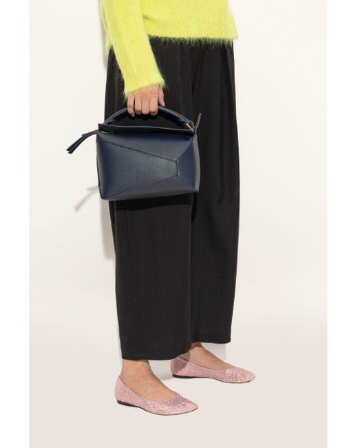 Borsa Puzzle Edge Piccola di Loewe in Blue
