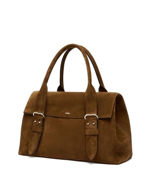 Max Mara Brown Suede Leather Handbag