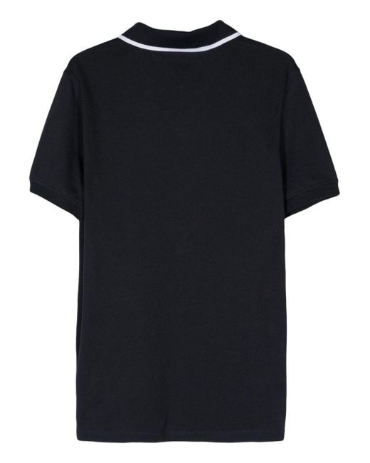 Tommy Hilfiger Black Rwb Tipped V Collar Reg Polo Shirt for men