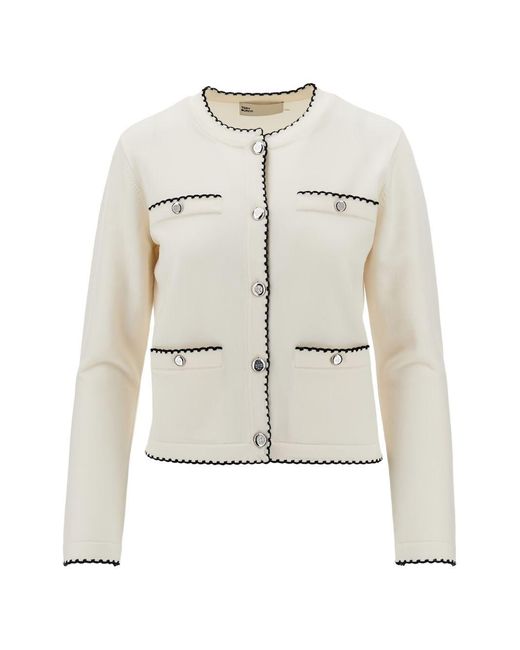 Tory Burch White Kendra Wool Cardigan