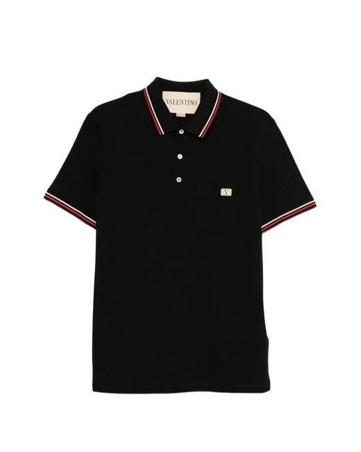 Valentino Black Cotton Polo Shirt for men