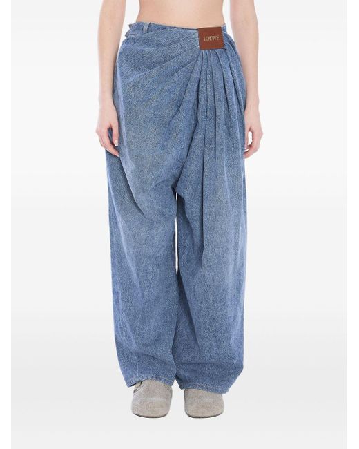 Loewe Blue Draped Denim Jeans