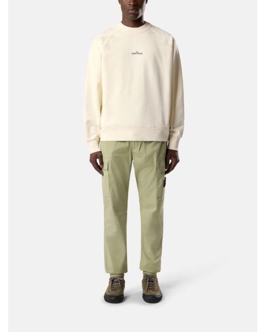 Stone Island White Crewneck Sweatshirt for men
