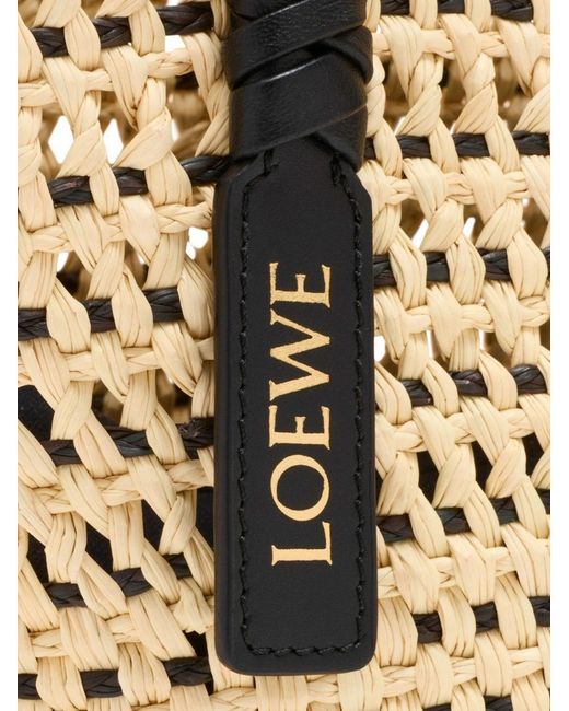 Braid Small Rafia Tote di Loewe in Metallic