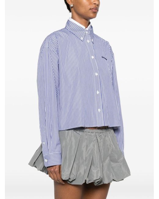 Miu Miu Purple Logo Cotton Shirt