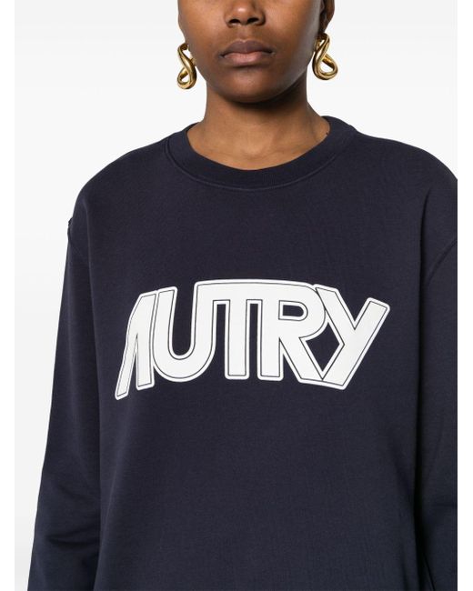 Autry Blue Logo-print Sweatshirt
