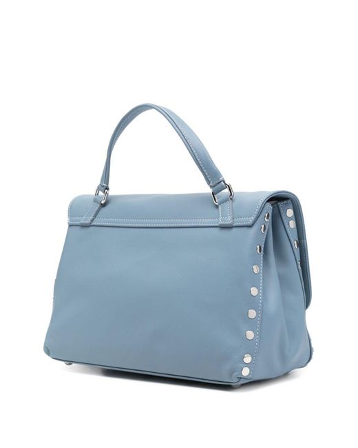 Zanellato Blue Postina Saeta Small Leather Handbag