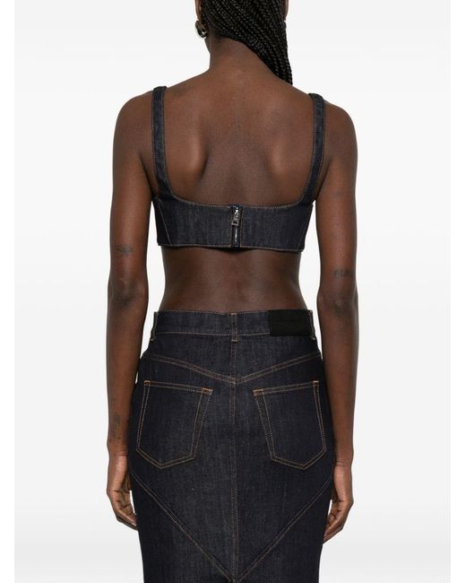 Givenchy Black Denim Cotton Bra Top
