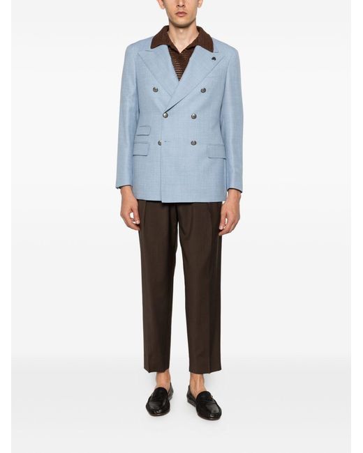 Gabriele Pasini Blue Double-Breasted Blazer for men
