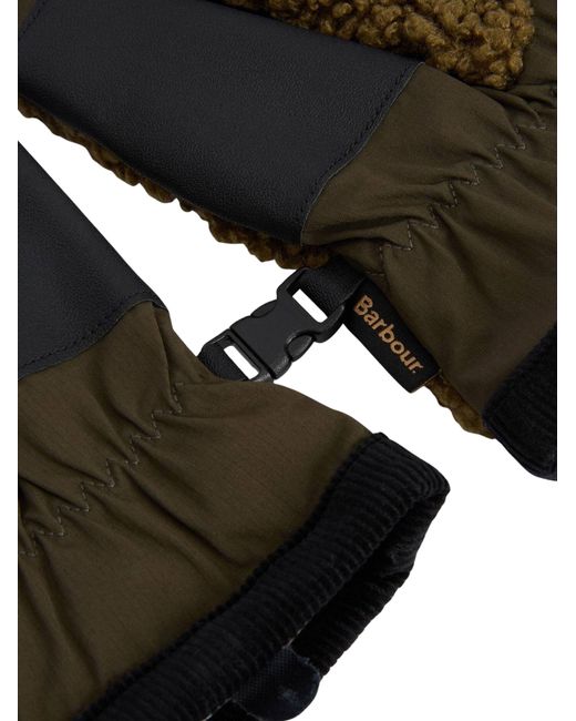 Barbour Green Field Fleece Gloves for men