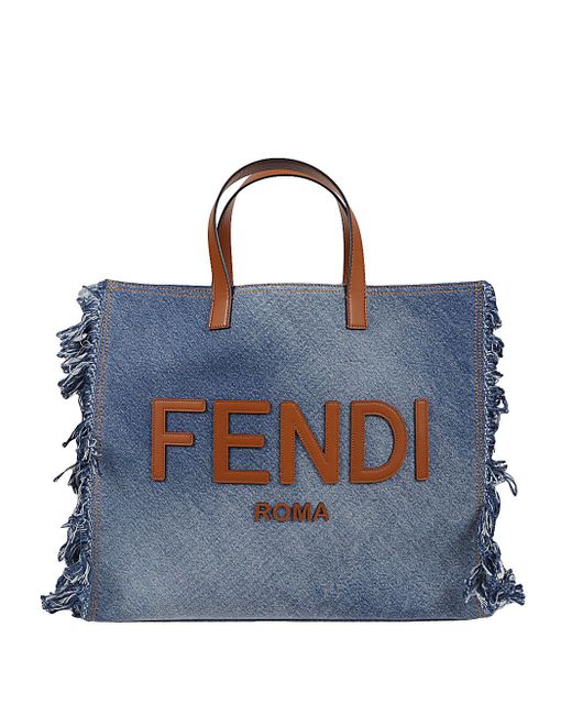 Fendi Blue Denim Bag for men