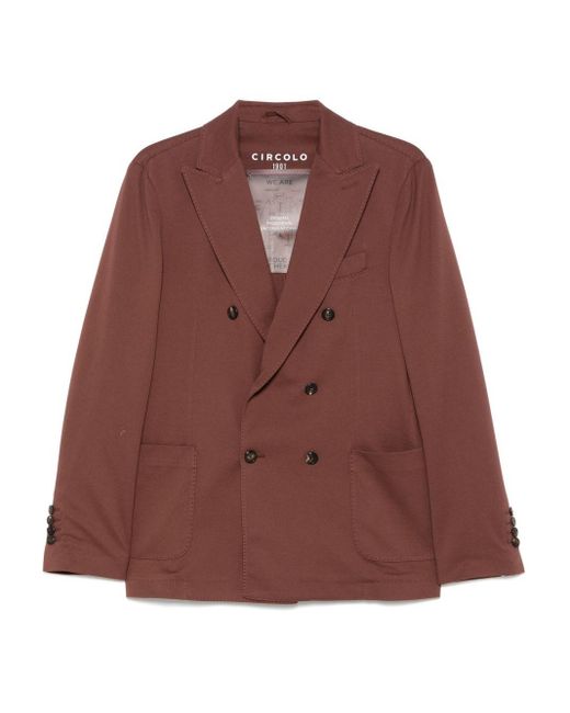 Circolo 1901 Brown Cotton Double-Breasted Jacket for men