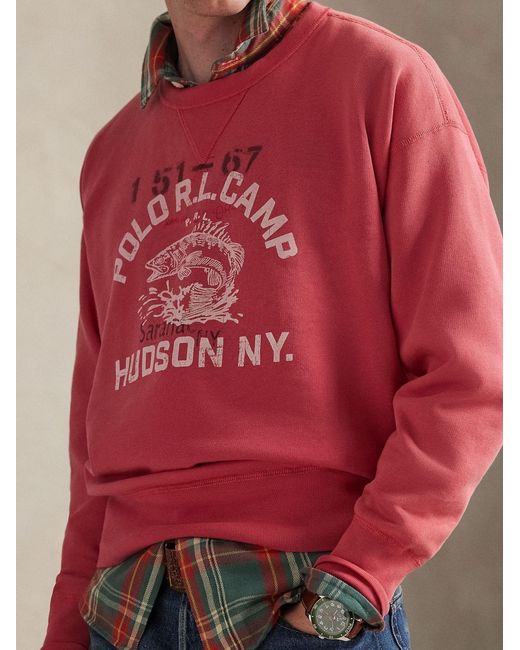 Polo Ralph Lauren Pink Vintage Fit Fleece Sweatshirt for men