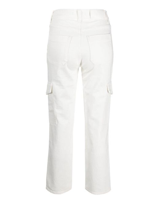 7 For All Mankind White Logan Straight-leg Cargo Trousers