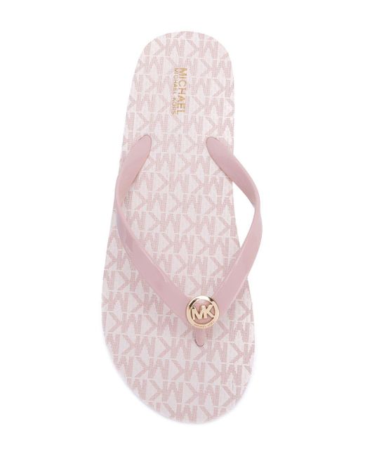 mk flip flops pink