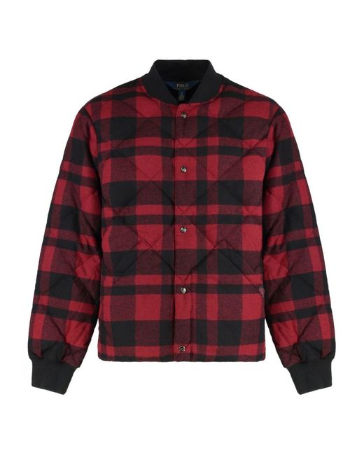 Polo Ralph Lauren Red Bomber Jacket With Logo for men