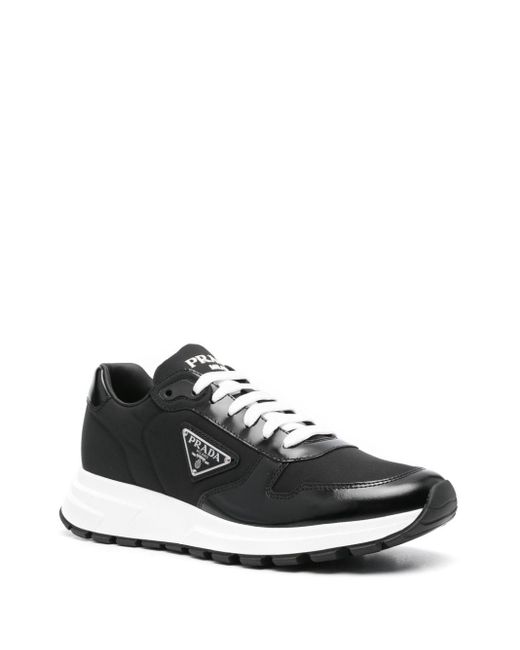 Prada Black Prax 01 Re-Nylon And Leather Sneakers for men