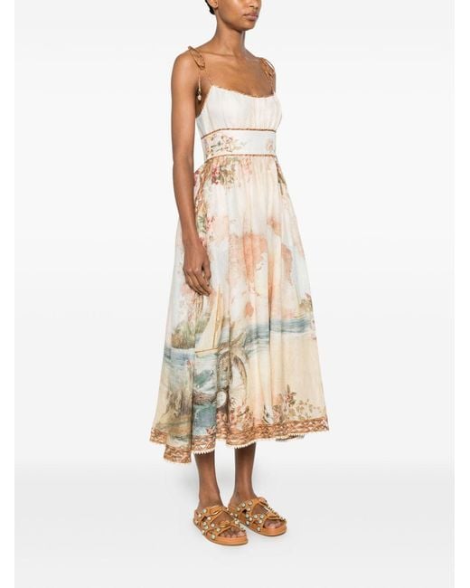Zimmermann White Mahon Linen Picnic Dress