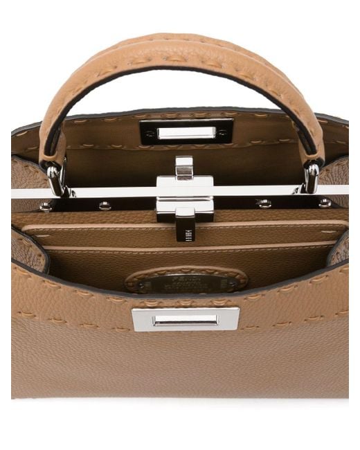 Fendi Natural Peekaboo Iseeu Small Leather Handbag