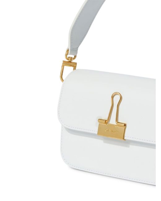 Off-White c/o Virgil Abloh White Off- Binder Small Leather Shoulder Bag