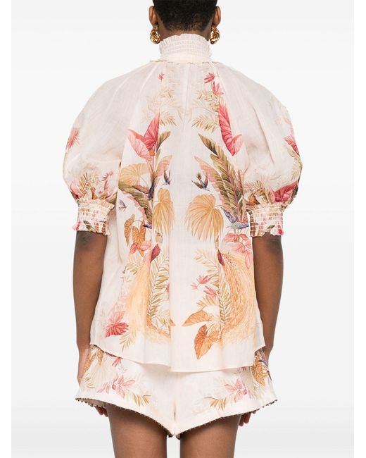 Zimmermann Pink Ascension Printed Blouse
