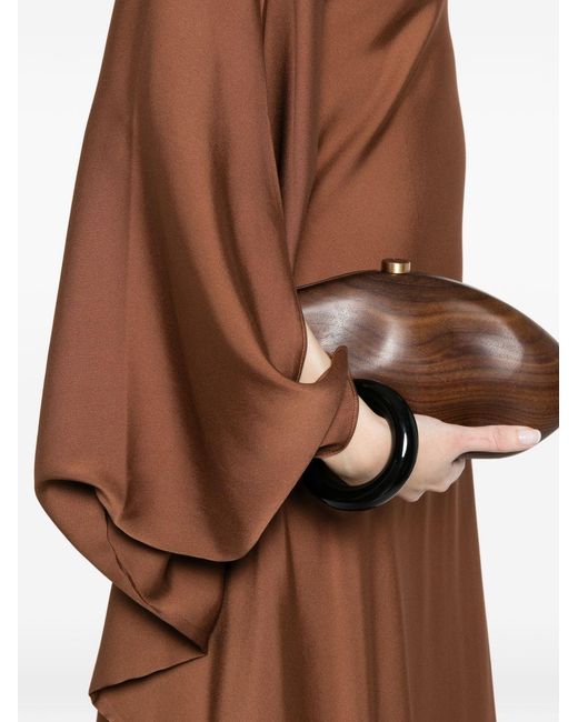 Silk95five Brown Ritz Silk Asymmetric Dress