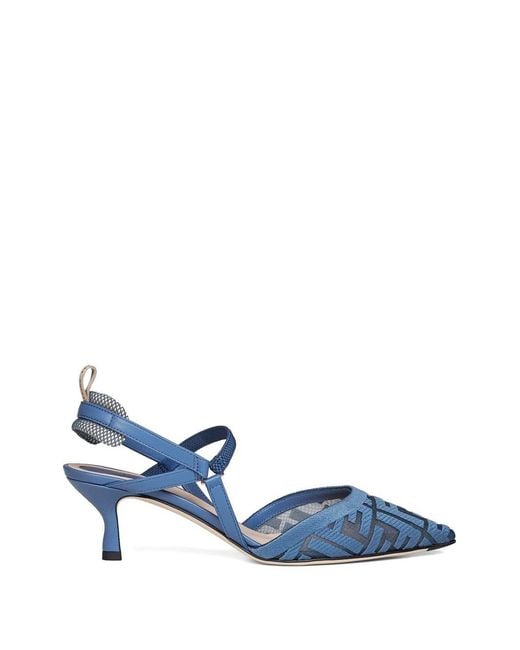 Fendi Blue Colibrì Lite Slingback Pumps
