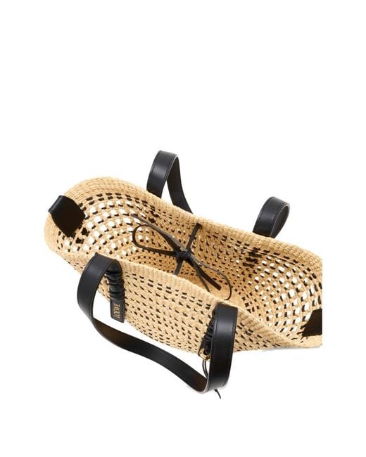 Braid Small Rafia Tote di Loewe in Metallic