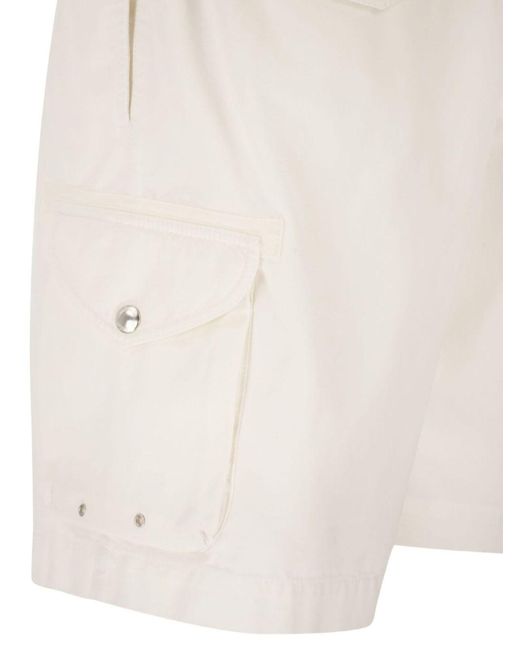 Brunello Cucinelli White Cotton Shorts for men