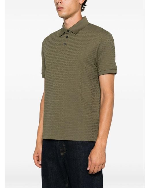 Emporio Armani Green Logo Cotton Polo Shirt for men