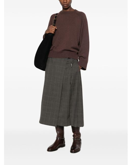 Brunello Cucinelli Brown Cashmere Crewneck Sweater