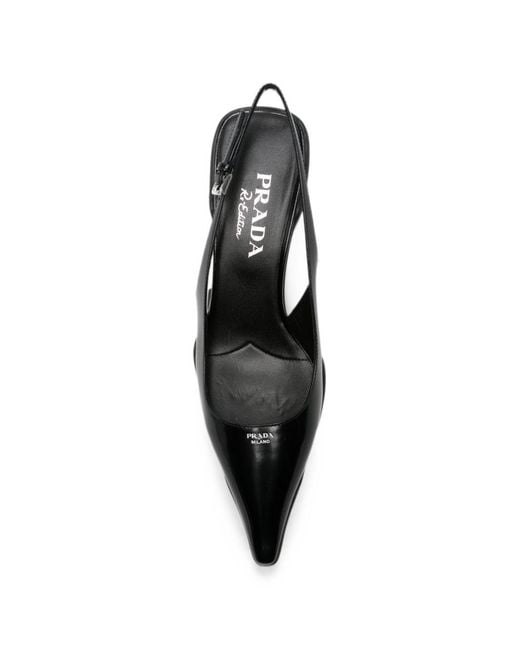 Prada Black Leather Slingback Pumps