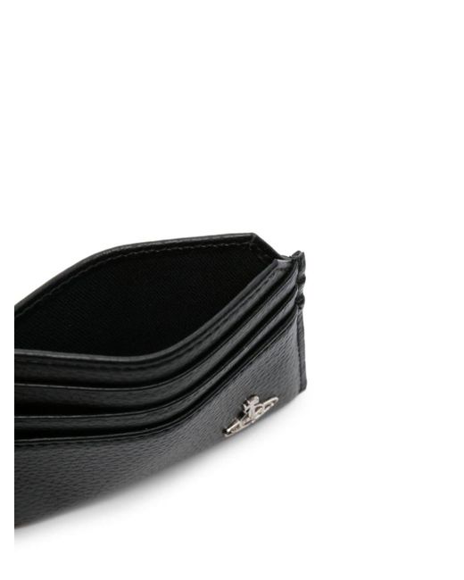 Vivienne Westwood Black Logo Vegan Leather Credit Card Case