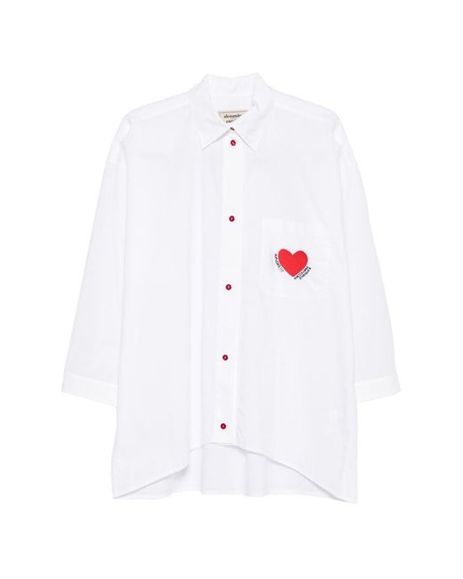 ALESSANDRO ENRIQUEZ White Heart Cotton Shirt