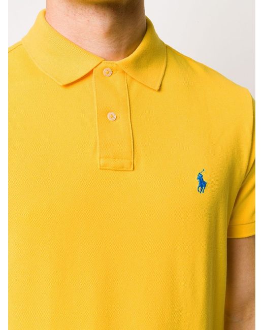 Polo Ralph Lauren Yellow Slim Fit Mesh Polo for men