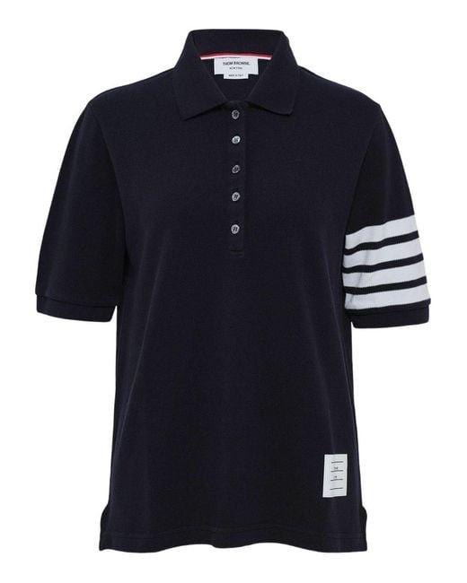Thom Browne Blue Cotton Polo Shirt
