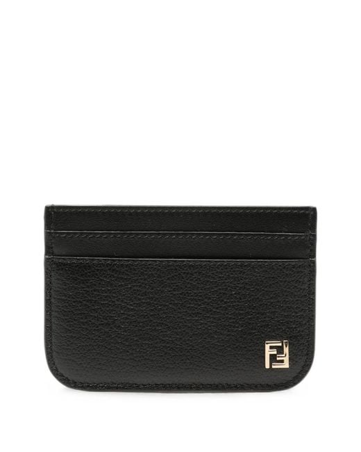 Fendi Black Ff Leather Card Case