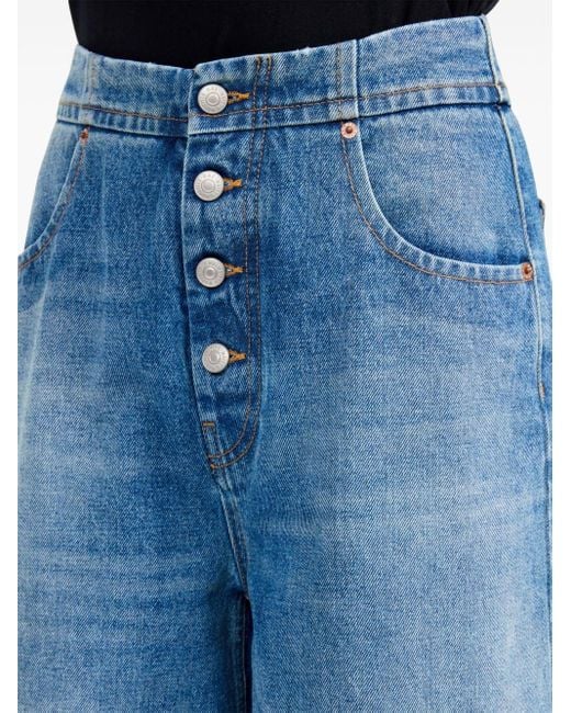 MM6 by Maison Martin Margiela Blue Wide-Leg Denim Jeans