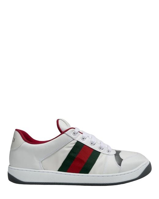 Gucci White Screener Sneakers for men