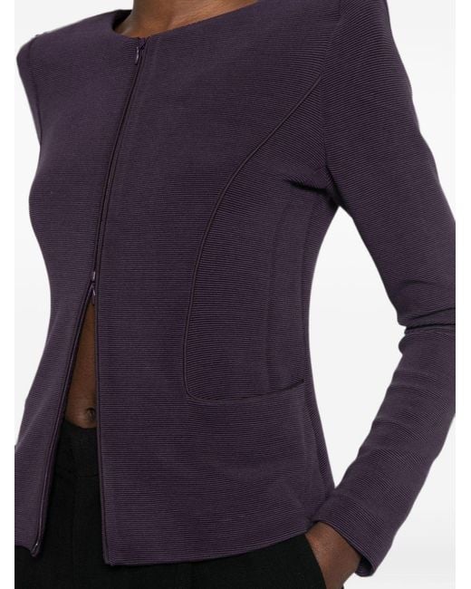 Emporio Armani Blue Zipped Blazer Jacket