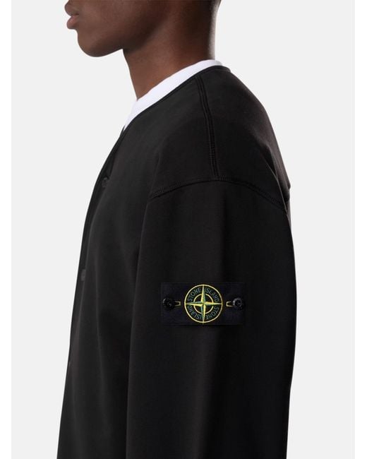 Stone Island Black Cotton Cardigan for men