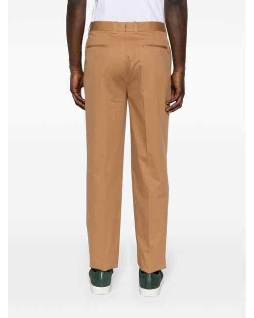 Zegna Brown Mid-rise Poplin Chino Trousers for men