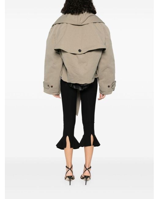 Balenciaga Natural Cotton Hooded Trench Coat