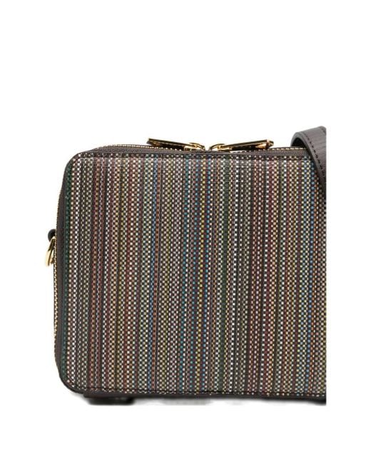 Paul Smith Gray Signature Stripe Camera Bag