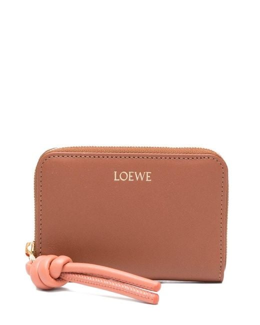Loewe Orange Knot Leather Coin Purse