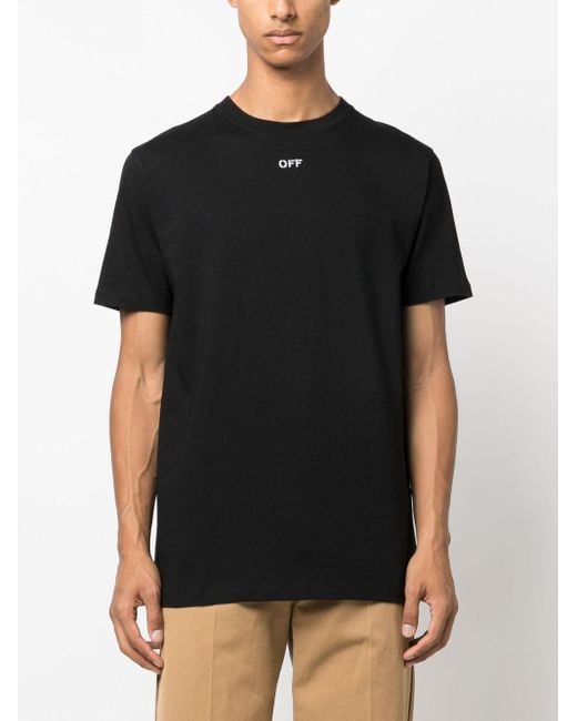 Off-White c/o Virgil Abloh Black Off- Logo Cotton T-Shirt for men